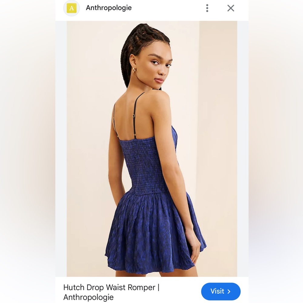 BNWT Anthropology $168 Hutch Sleeveless Drop-Waist Playsuit Medium